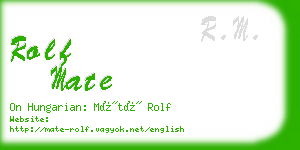 rolf mate business card